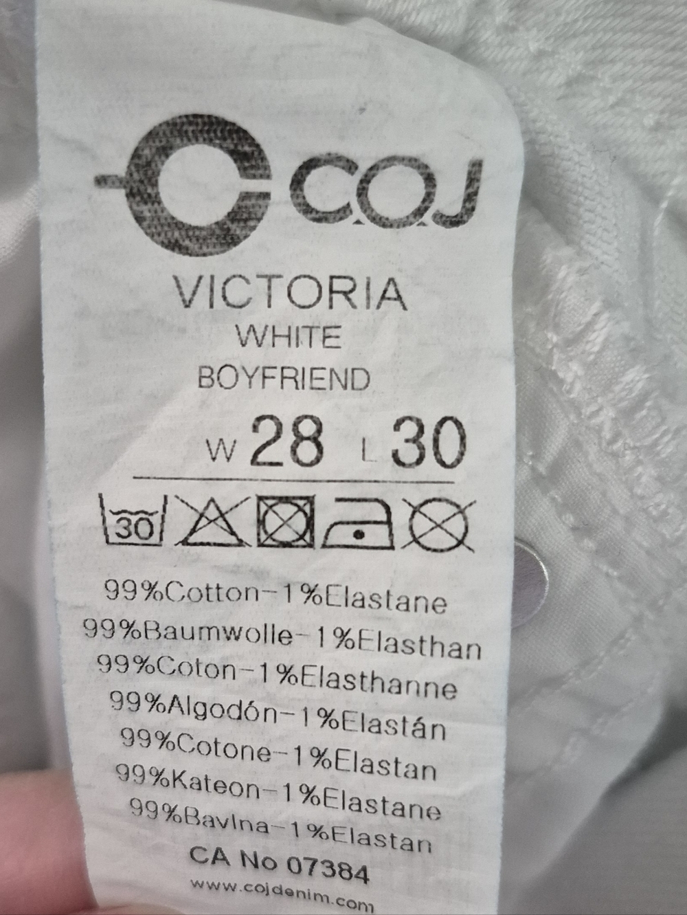NWOT Cup Of Joe COJ Victoria Boyfriend White Jeans, 28 - Picture 4 of 6